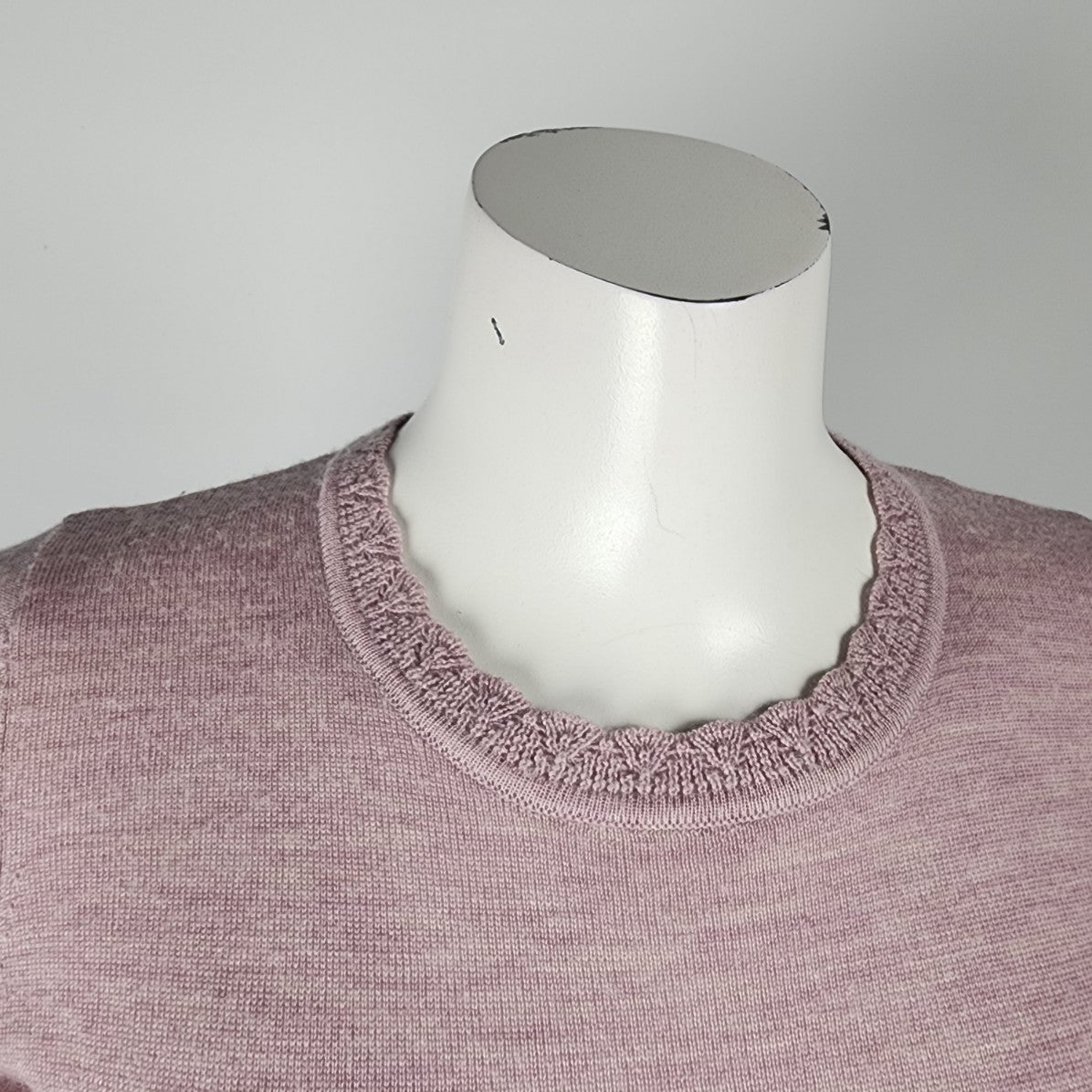 Max Studio Pink Merino Wool Flare Sleeve Knit Sweater Size XS