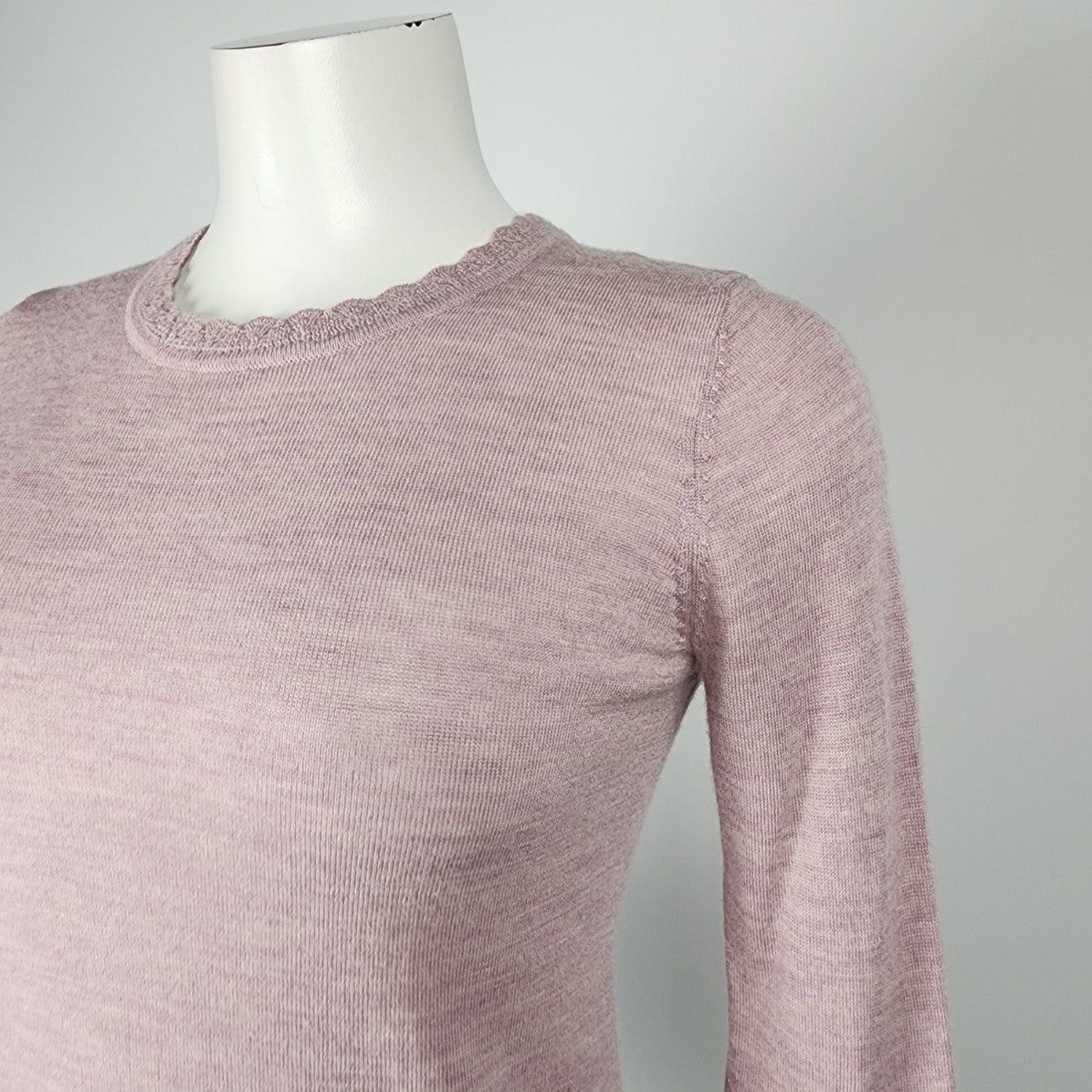 Max Studio Pink Merino Wool Flare Sleeve Knit Sweater Size XS