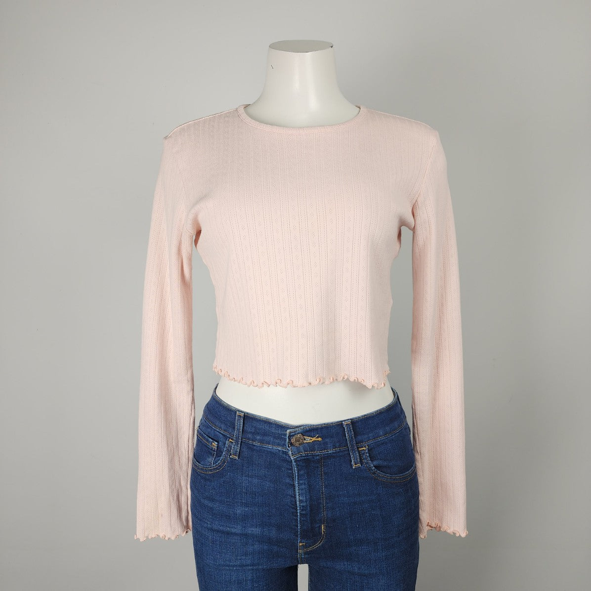 Twik Pink Long Sleeve Cropped Top Size S/M