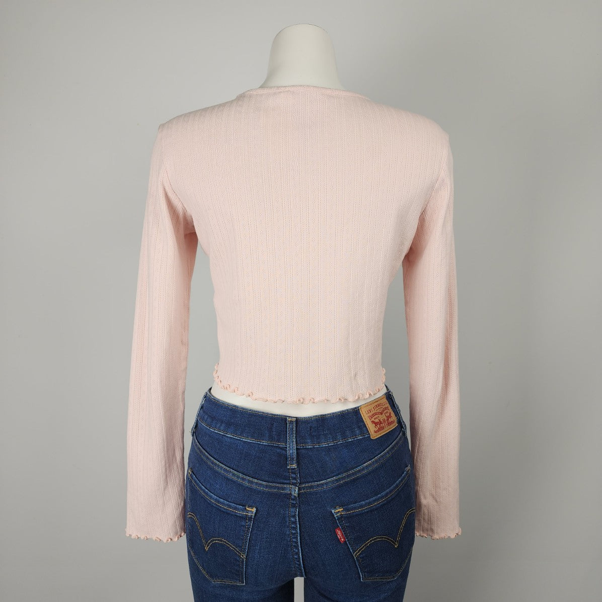 Twik Pink Long Sleeve Cropped Top Size S/M