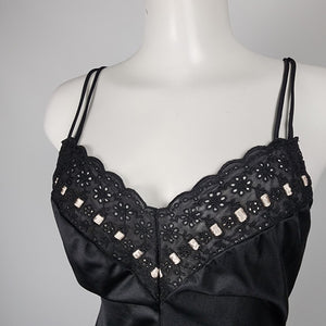 Vintage Black Ruffle Lingerie Top Size M