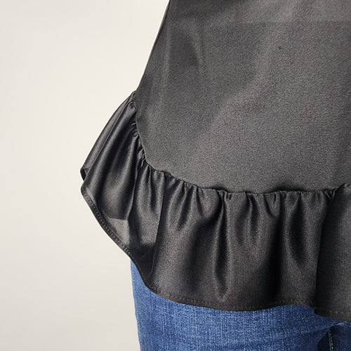 Vintage Black Ruffle Lingerie Top Size M