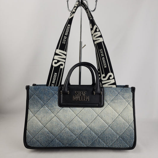 Steve Madden Denim Quilted Satchel Purse