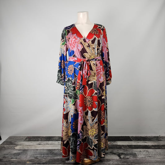 Eloquii Colorful Floral Maxi Dress Size 20