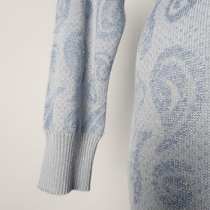 Vintage Express Blue Knit Wool Sweater Dress Size M