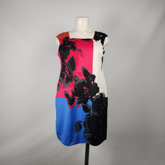 Cleo Petites Color Block Floral Sheath Dress Size 2X