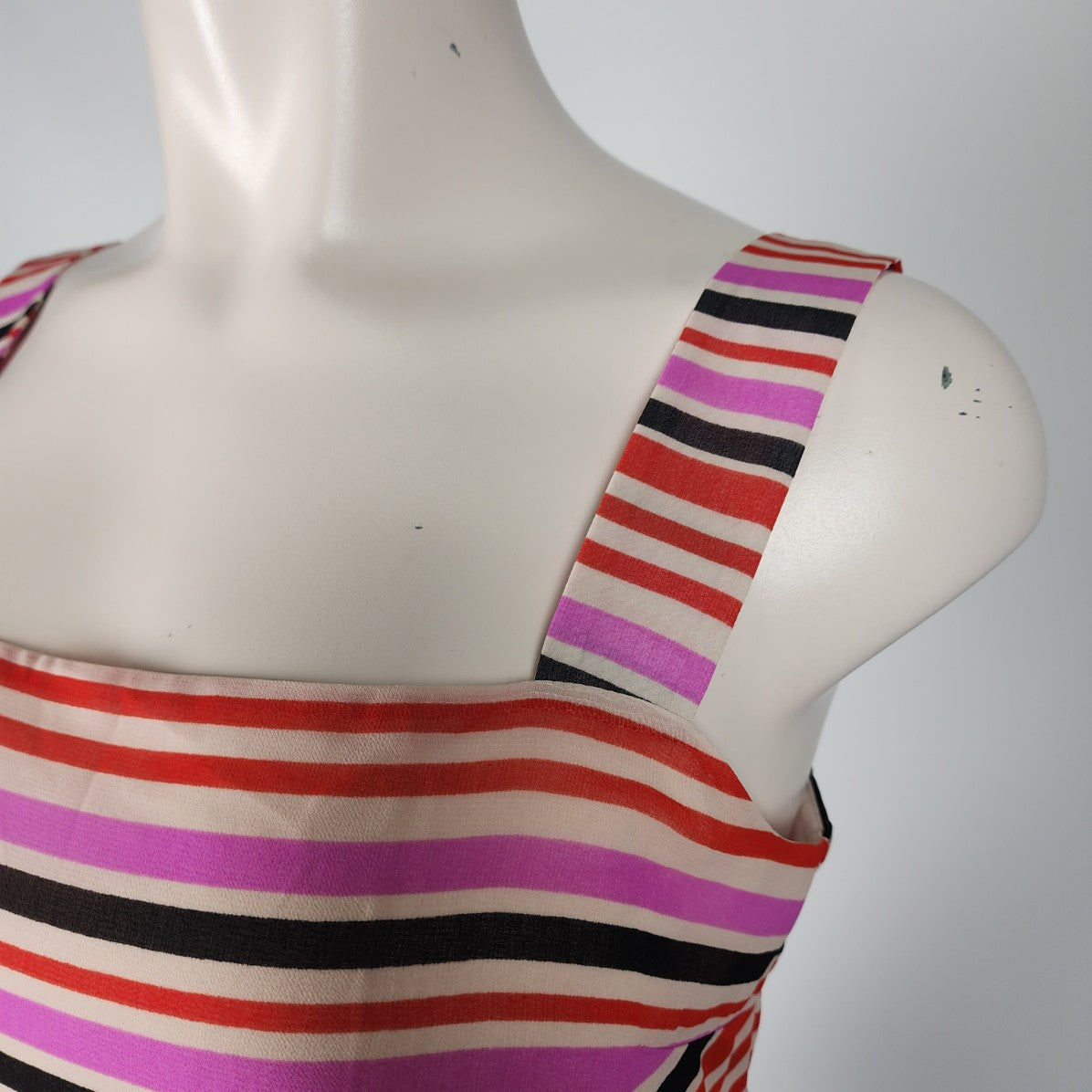 Cabi Pink Striped Sleeveless Top Size XL