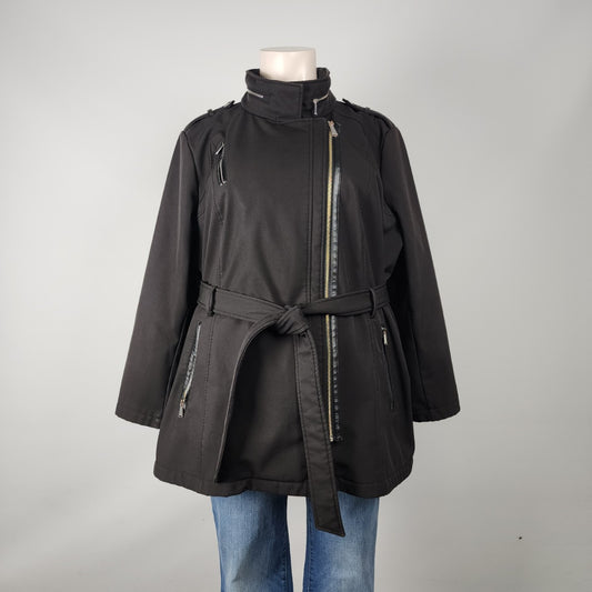 Michael Kors Black Belted Light Jacket Size 3XL