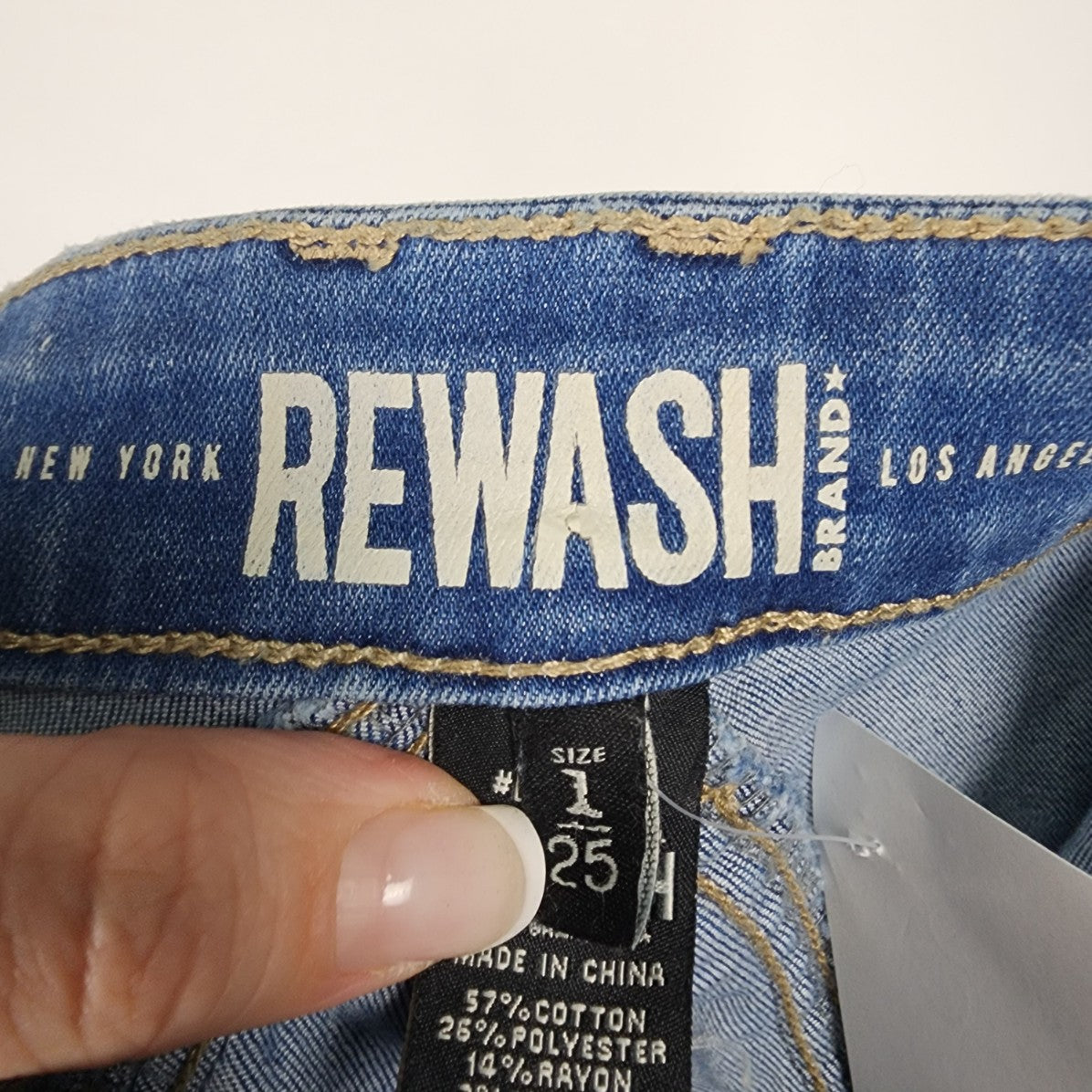 Rewash High Rise Flare Leg Raw Hem Jeans Size 25