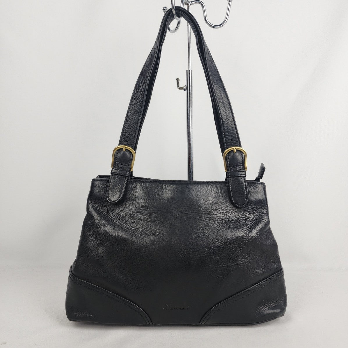 Colorado Black Leather Shoulder Purse