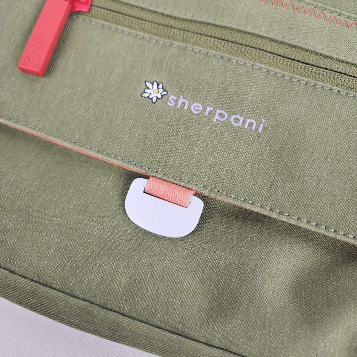 Sherpani Green Canvas Crossbody Purse