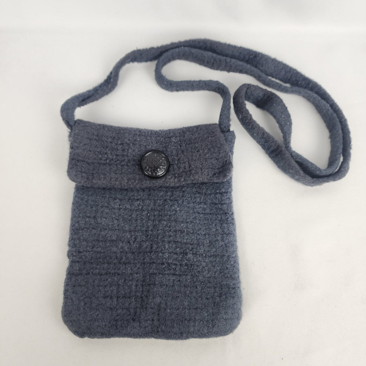 Grey Knit Top Flap Crossbody Purse