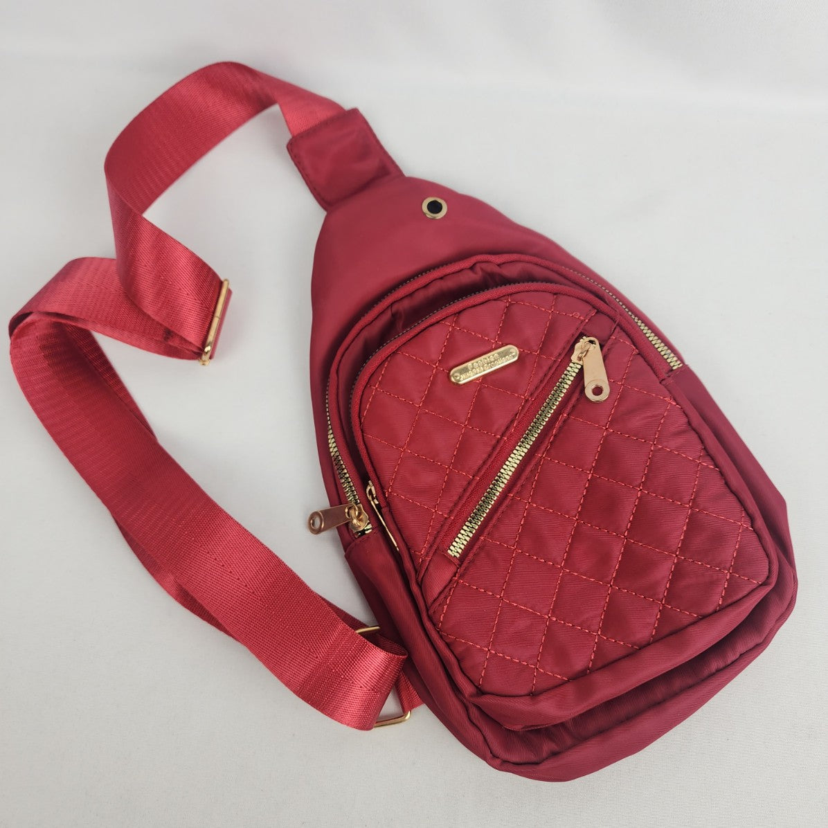 Fashion Jingpin Creations Red Quilted Backpack Purse