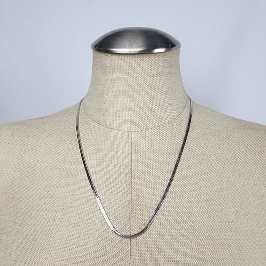 Vintage Silver Tone Snake Chain Necklace