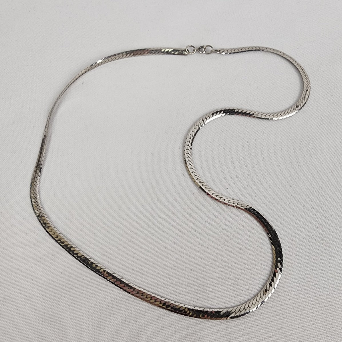 Vintage Silver Tone Snake Chain Necklace