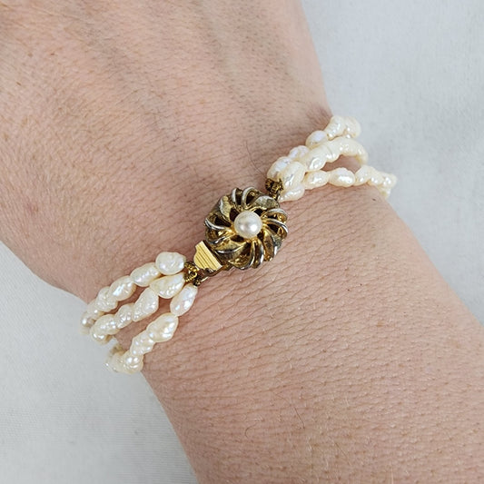 Vintage Fresh Water Pearl Layered Beaded Bracelet