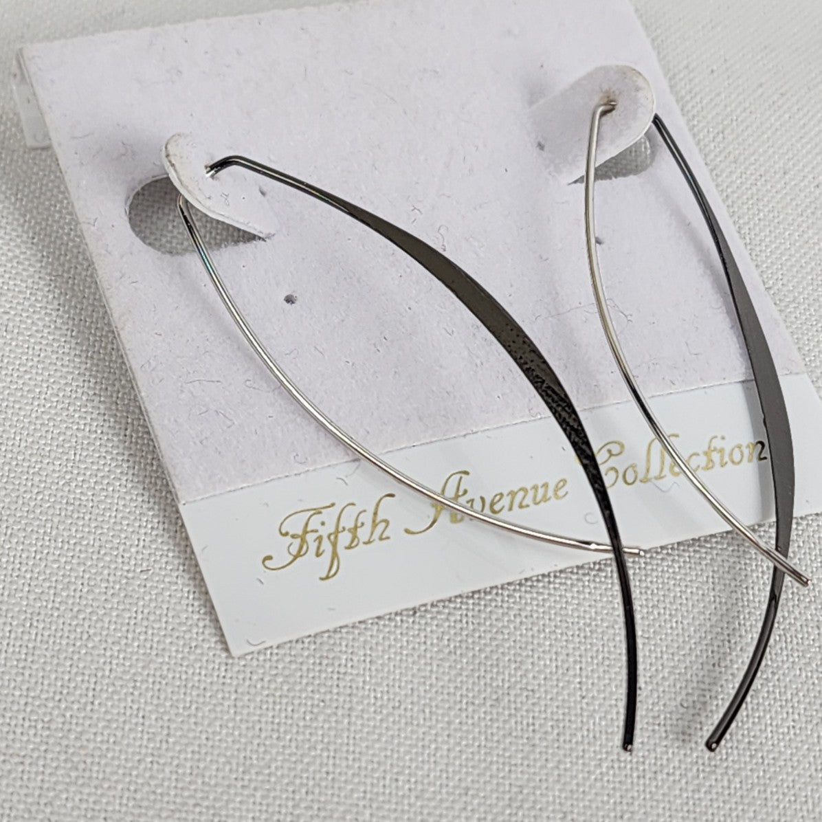 Fifth Avenue Collection Silver Tone Modern Flare Earrings