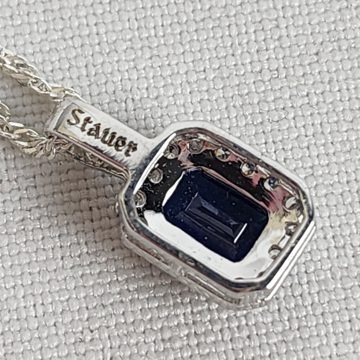 Stauer 925 Sterling Silver Blue Gemstone Delicate Pendant Chain Necklace