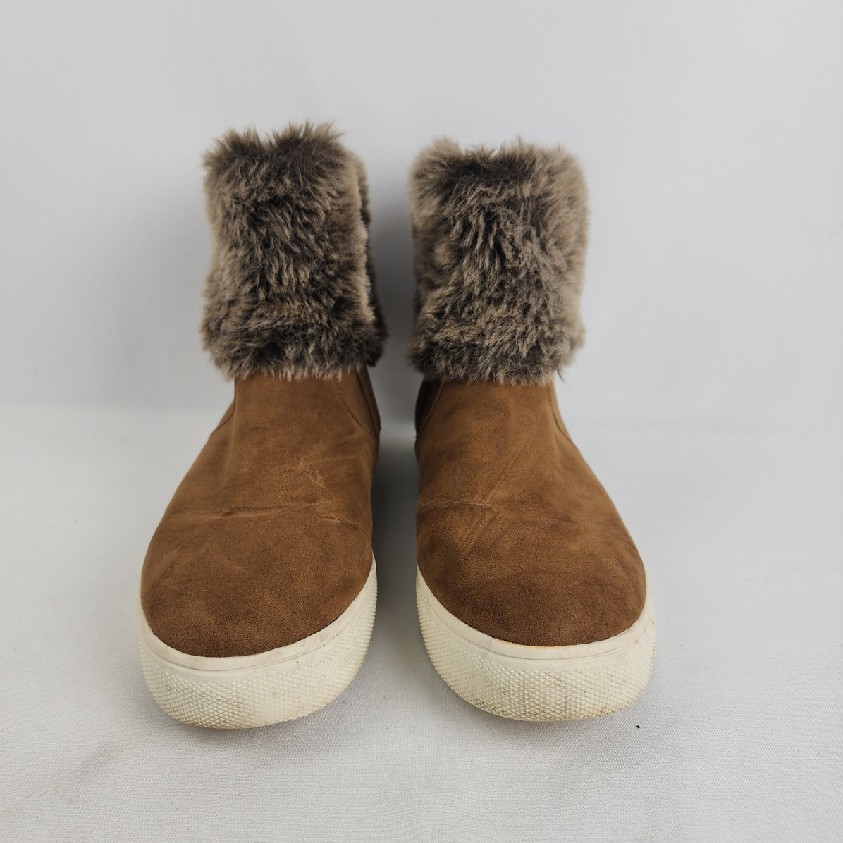 M&S Collection Brown Faux Fur Booties Size 7