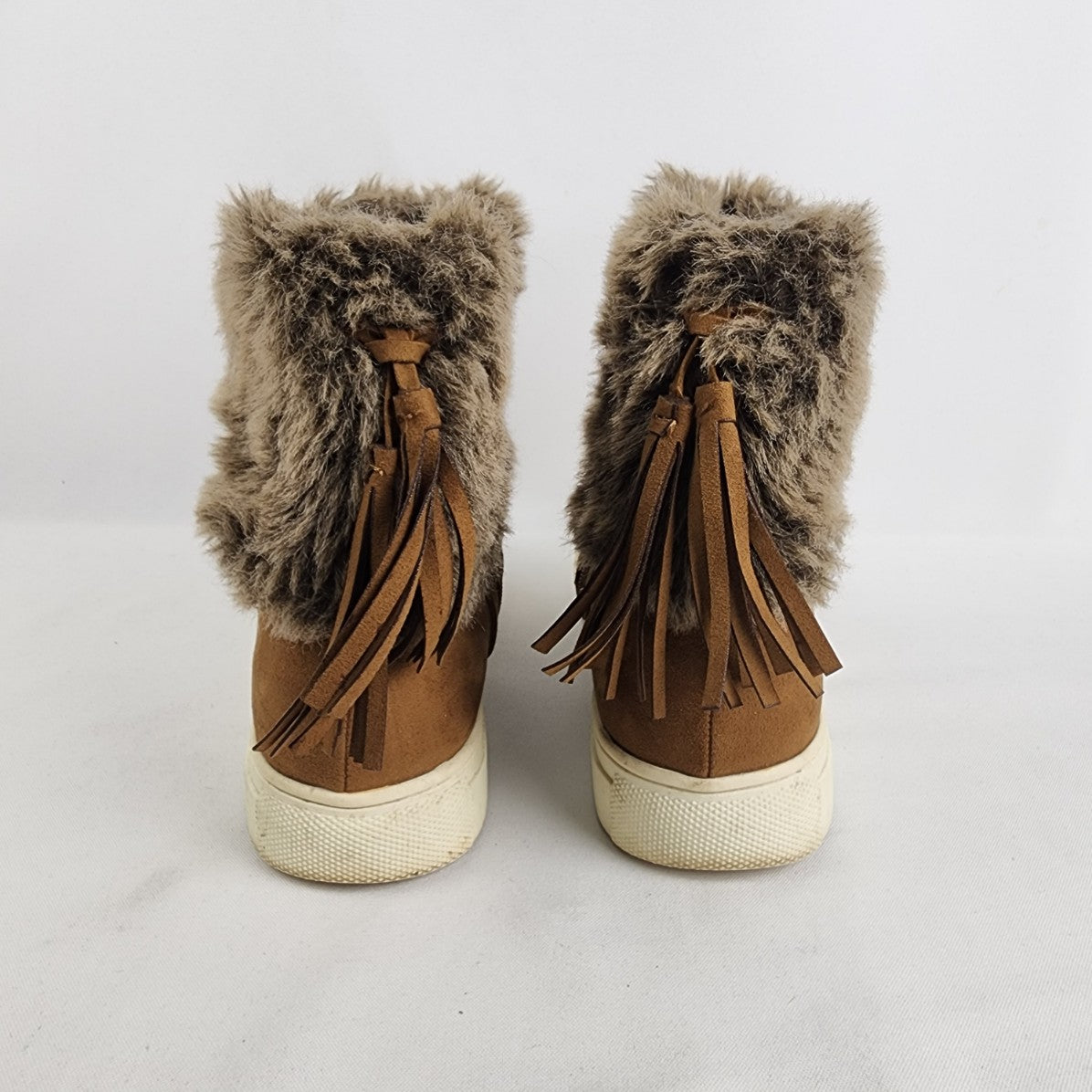 M&S Collection Brown Faux Fur Booties Size 7