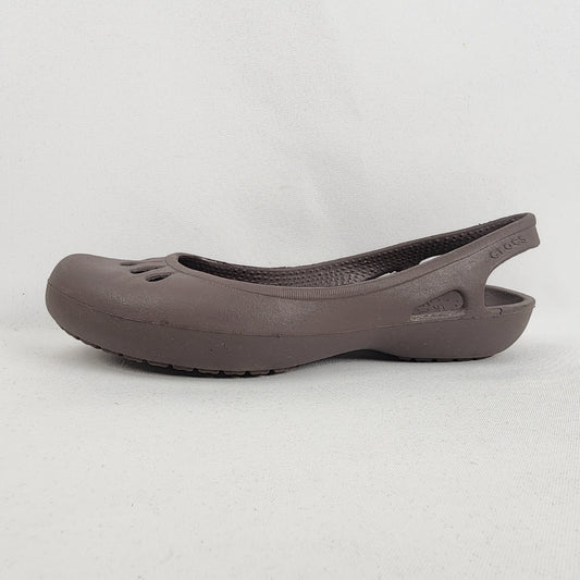 Crocs Brown Sling Back Flat Shoes Size 10