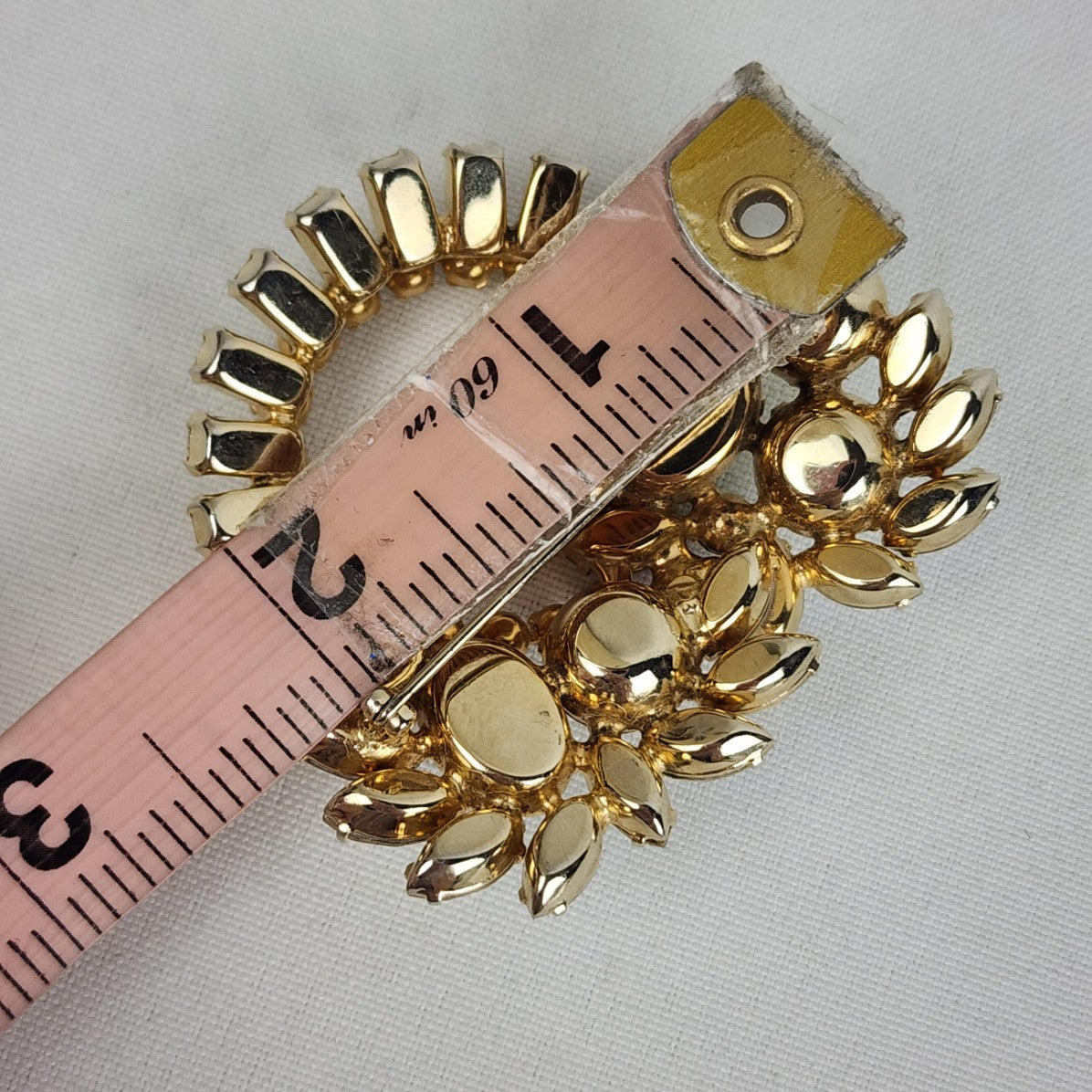 Vintage AB Rhinestones Floral Statement Brooch