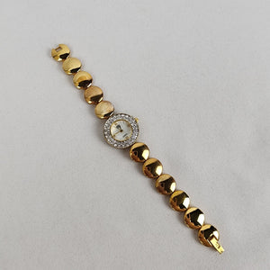 Elizabeth Taylor Gold Tone Crystal Rhinestone Watch