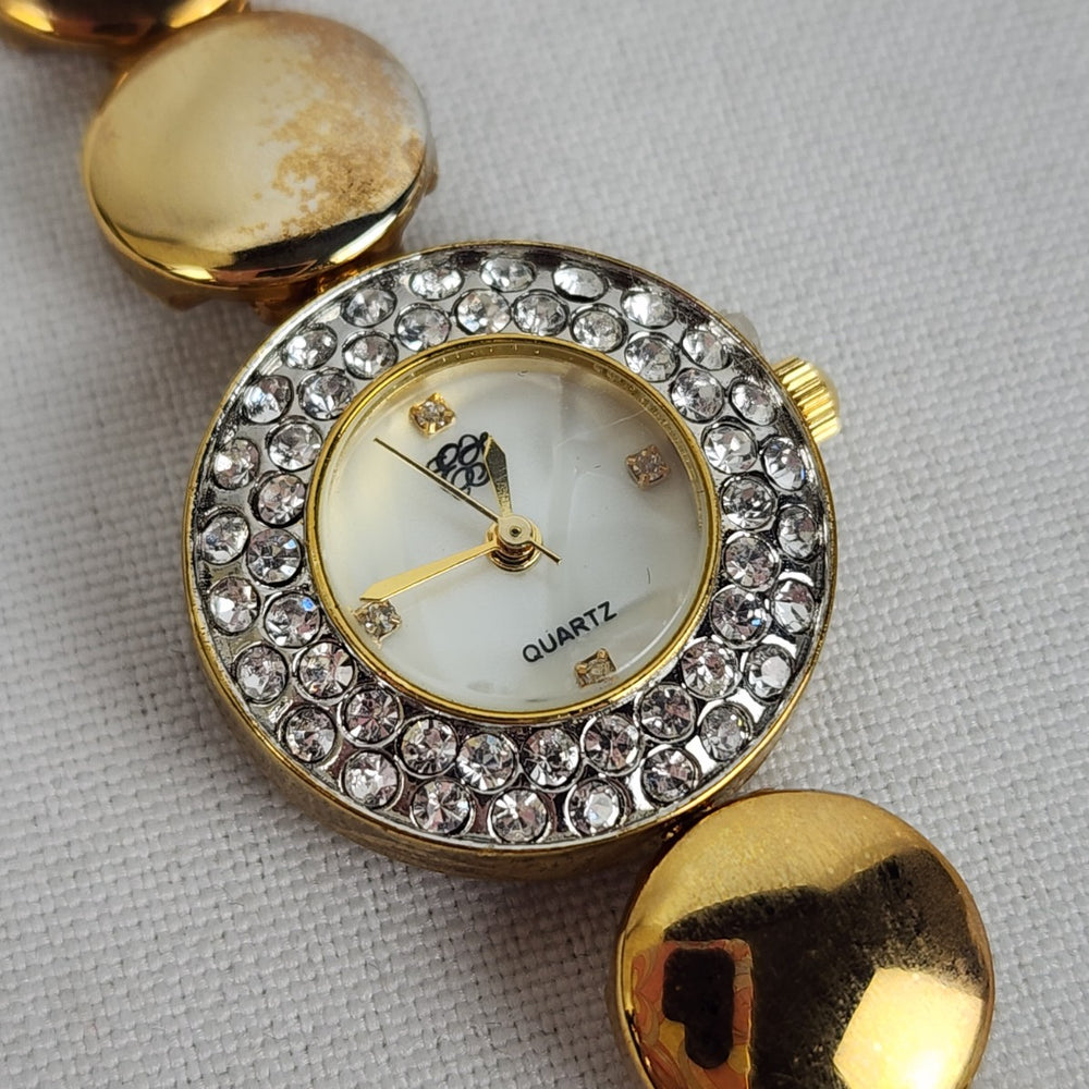 Elizabeth Taylor Gold Tone Crystal Rhinestone Watch