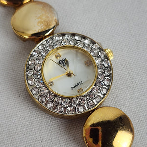 Elizabeth Taylor Gold Tone Crystal Rhinestone Watch