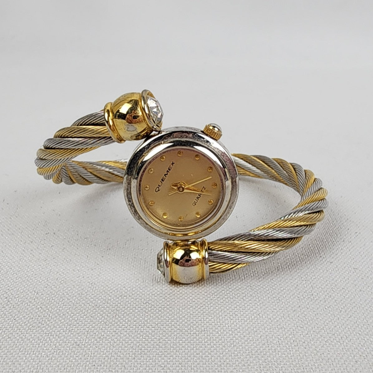 Vintage Quemex Gold & Silver Twisted Cuff Watch