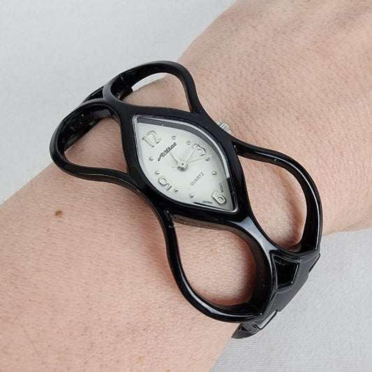 Ardene Black Cutout Cuff Watch