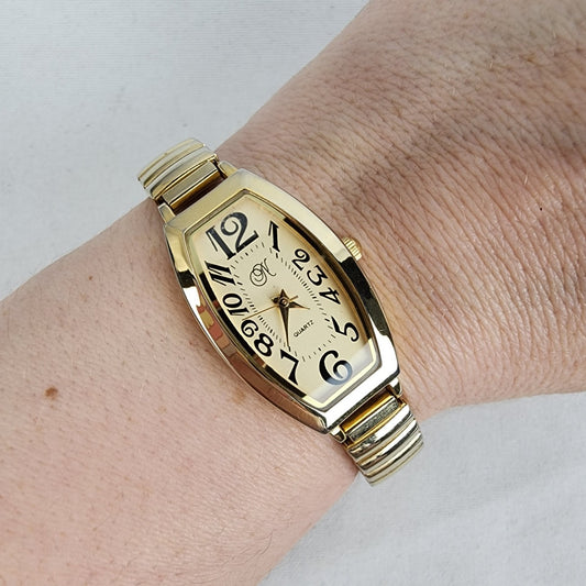 Vintage Gold Tone Stretch Watch