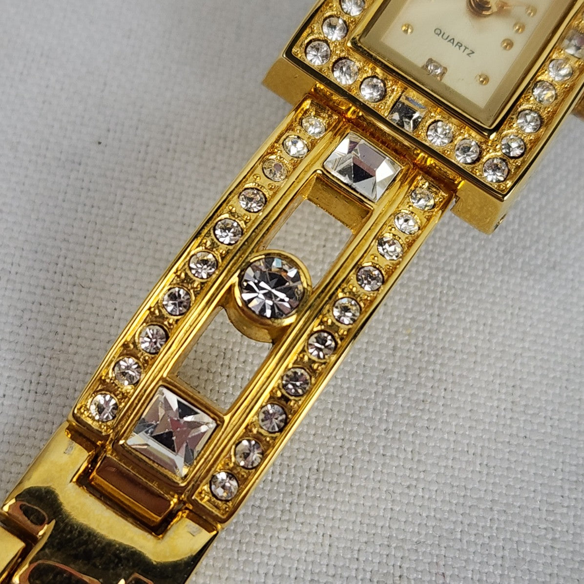 Cote de Azur Gold Tone Crystal Watch