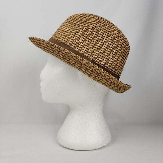 Block Headwear Brown Woven Fedora Hat