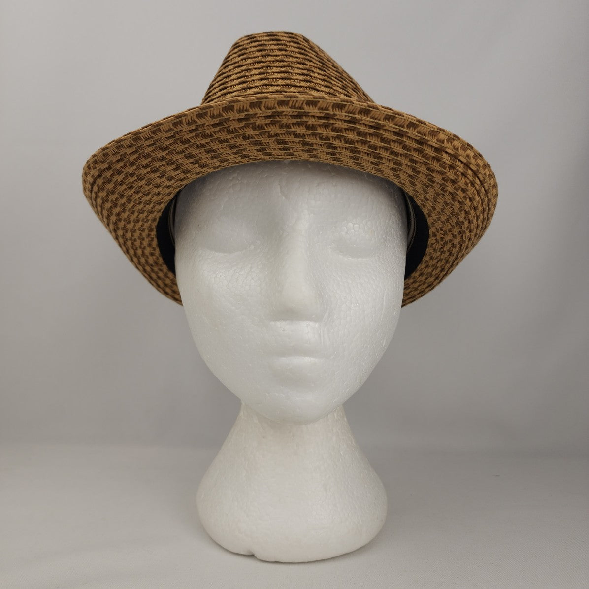 Block Headwear Brown Woven Fedora Hat