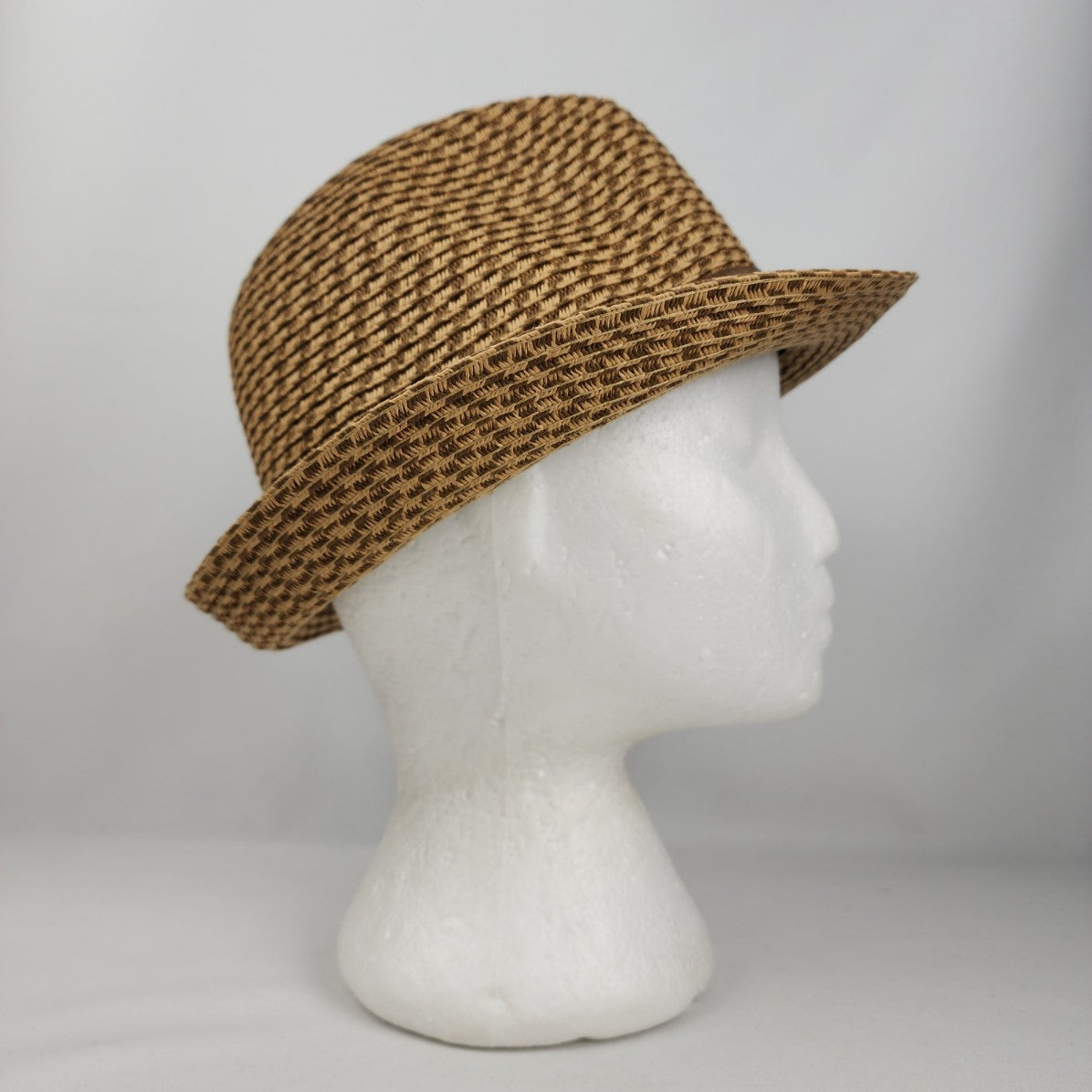 Block Headwear Brown Woven Fedora Hat