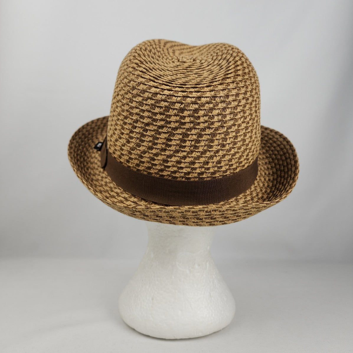 Block Headwear Brown Woven Fedora Hat