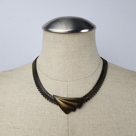 Vintage Bronze Chain Collar Necklace