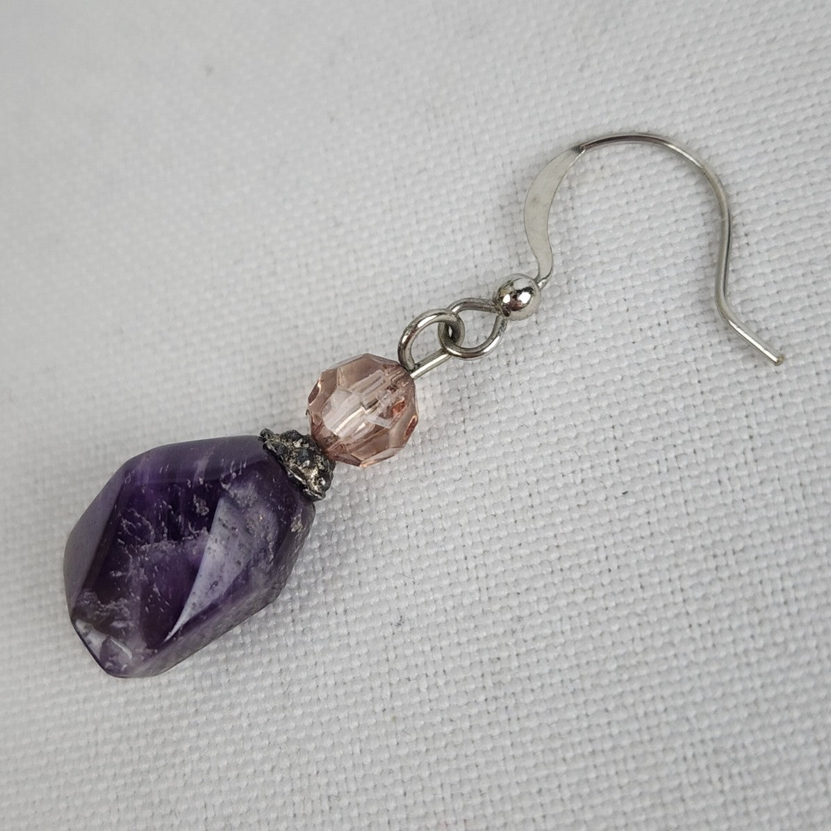 Purple Natural Stone Drop Earrings