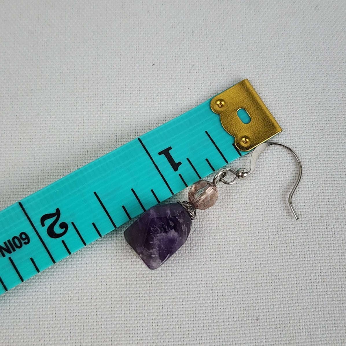 Purple Natural Stone Drop Earrings