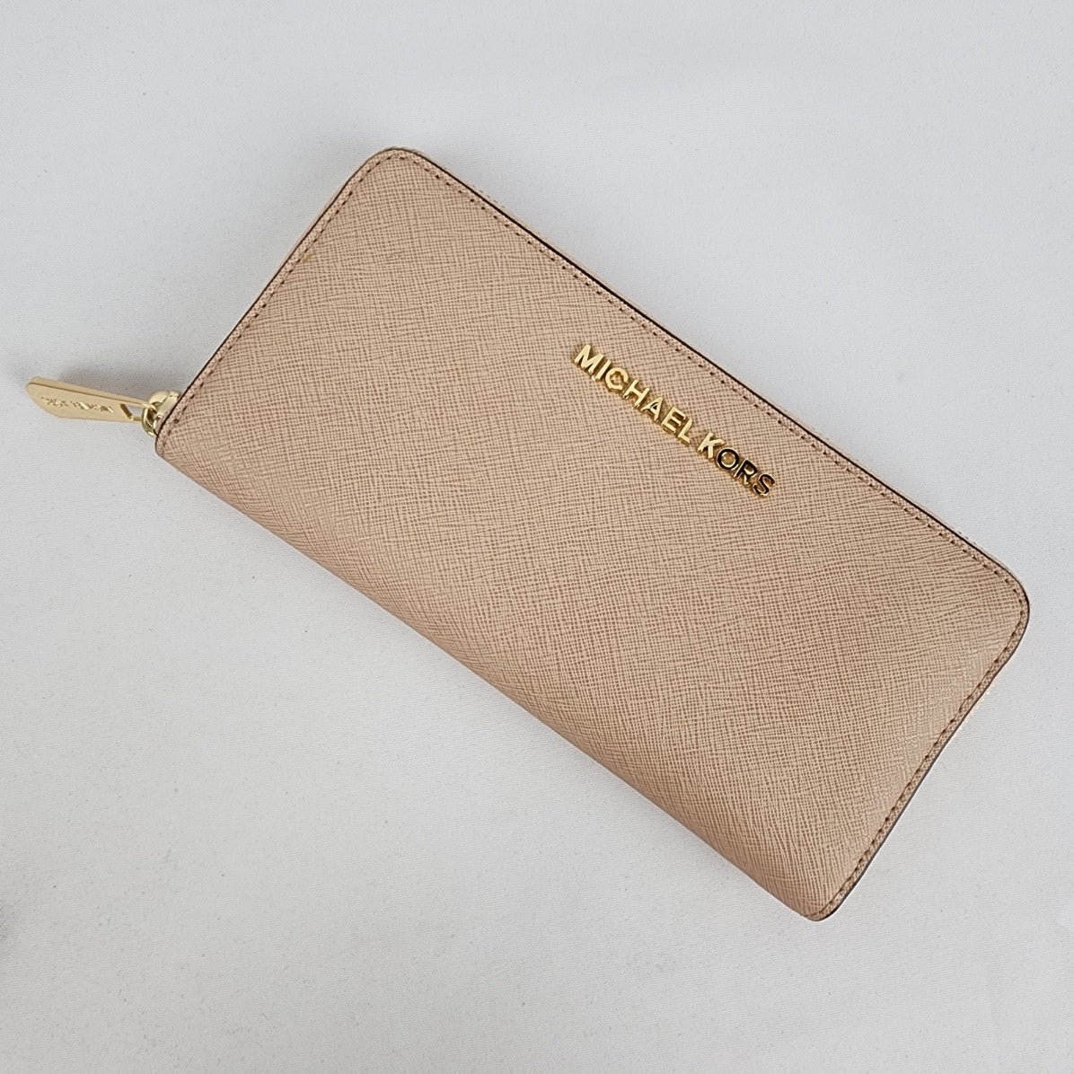 Michael Kors Nude Leather Zip Around Wallet