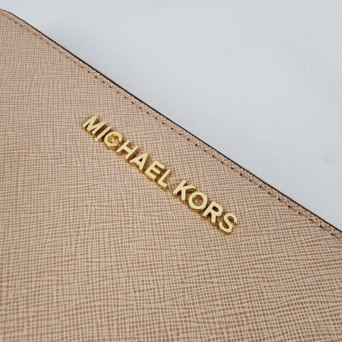 Michael Kors Nude Leather Zip Around Wallet