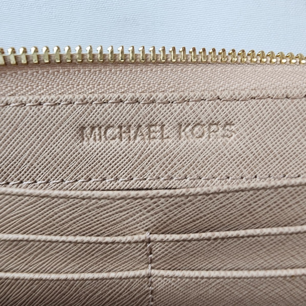 Michael Kors Nude Leather Zip Around Wallet