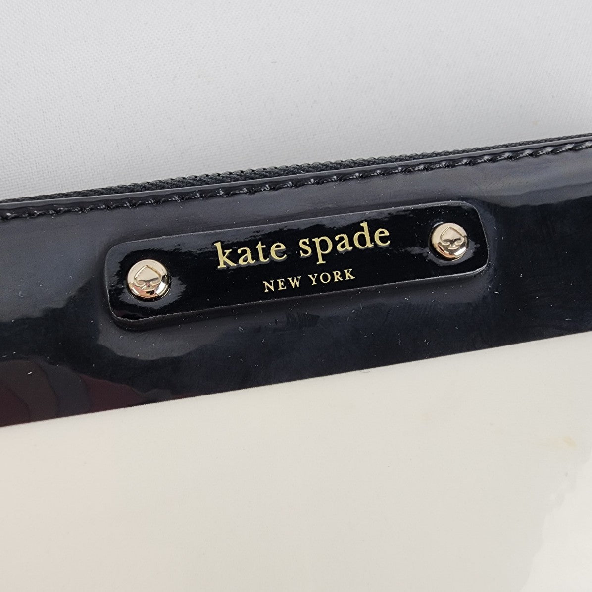 Kate Spade Black & White Stripped Zip Around Wallet