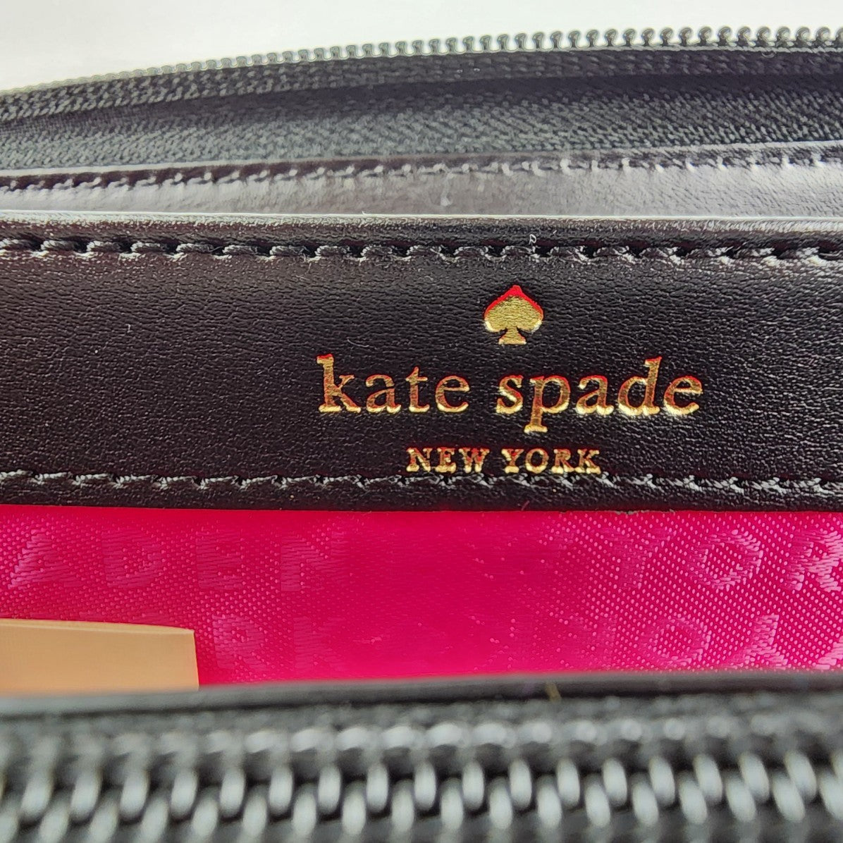 Kate Spade Black & White Stripped Zip Around Wallet