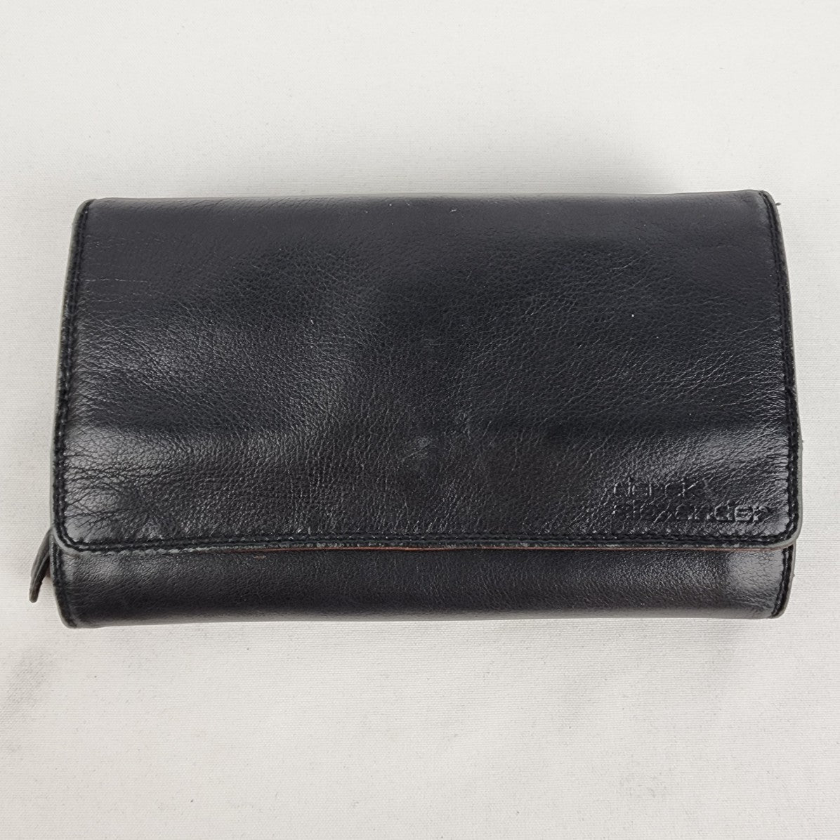 Derek Alexander Black Leather Accordion Wallet