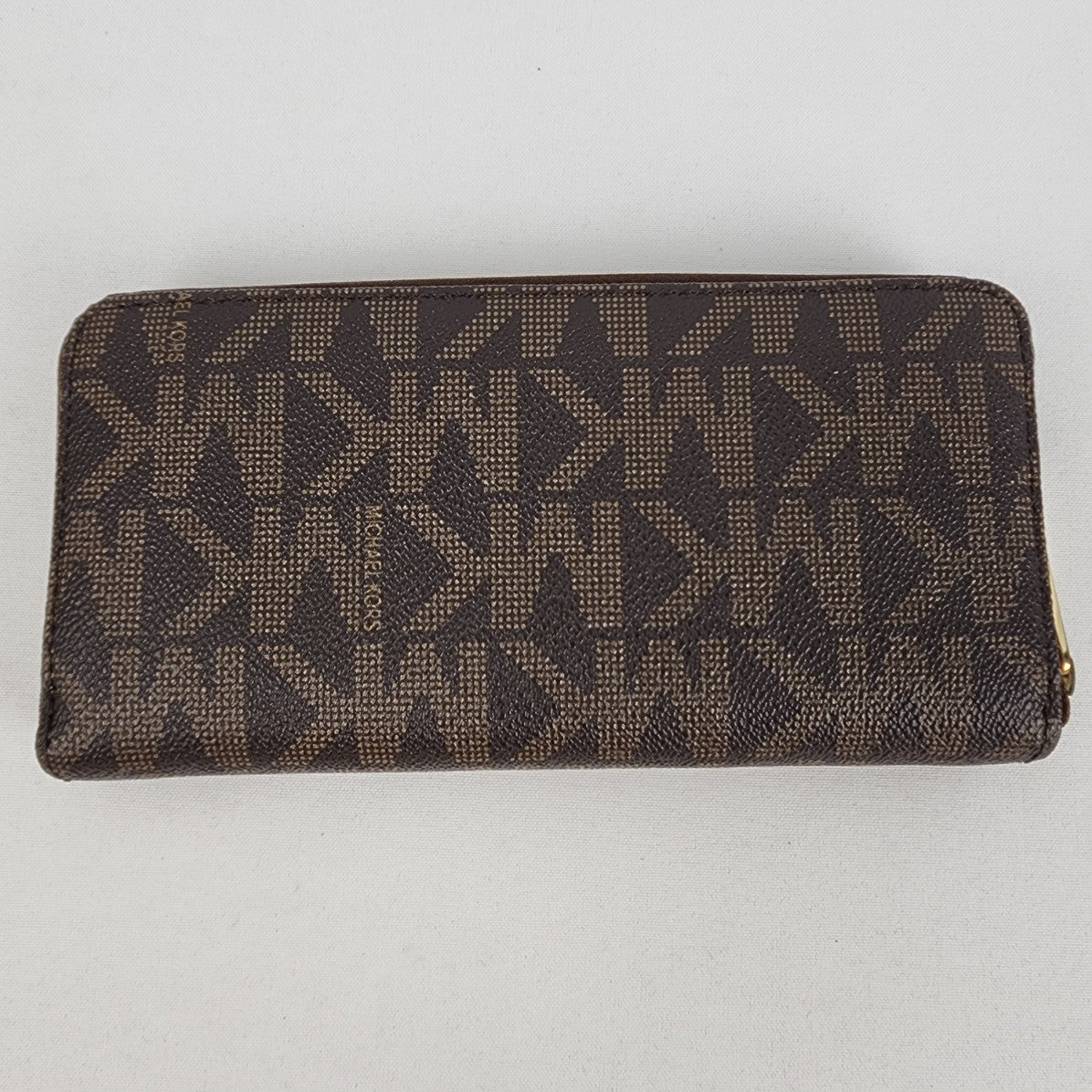 Michael Kors Brown Monogram Zip Around Wallet