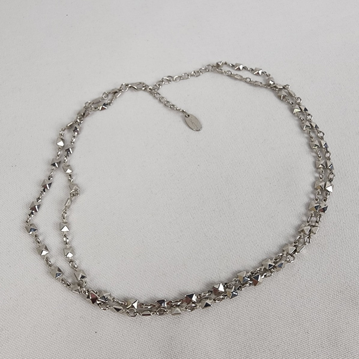 Bizou Silver Tone Layered Chain Necklace