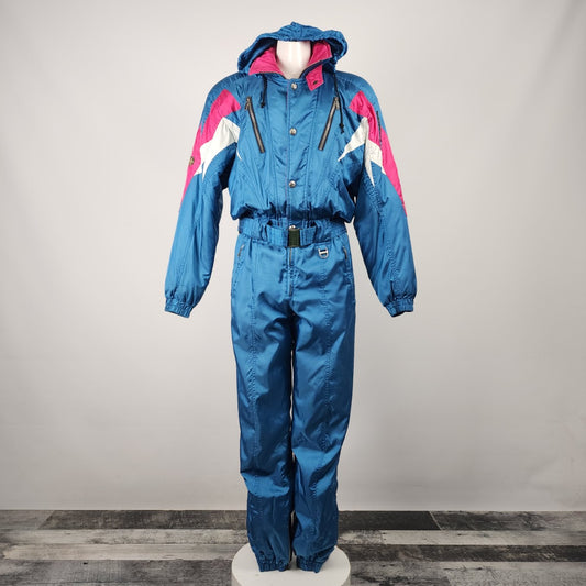 Descente Vintage 90s Blue One Piece Ski Suit Size M