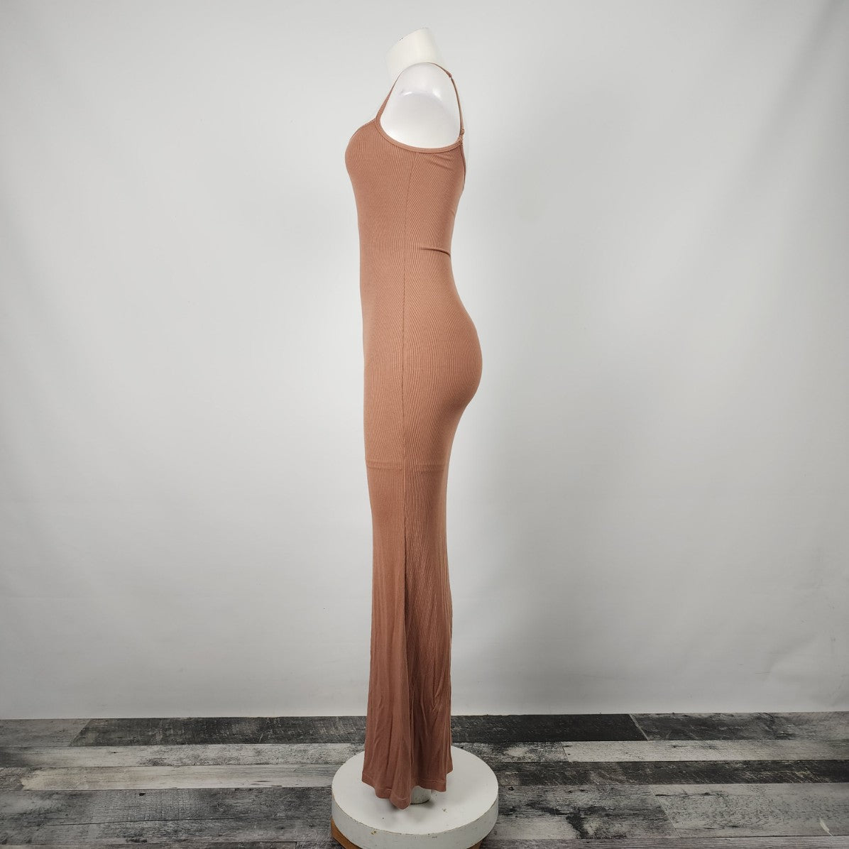 Popilush Brown Sleeveless Shapewear Slimming Maxi Dress Size S